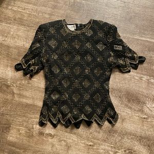 Vintage Fitted Beaded Top